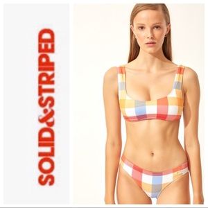 SOLID & STRIPED The Elle Bottom in Tropical Gingham NWT size XS